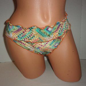 Guria Beachwear Abstract Geometric Ruffle  Bikini Bottom